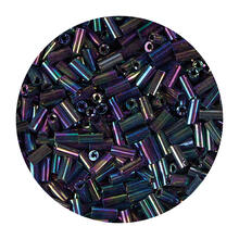 Rocailles-Perlen Stbchen, 6,75 mm, 14 g, Brombeer Regenbogen Matt