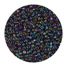 Rocailles-Perlen, 3,1 mm, 14 g, Oliv Regenbogen