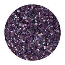 Rocailles-Perlen 2Cut, 2 mm, 14 g, Flieder Regenbogen