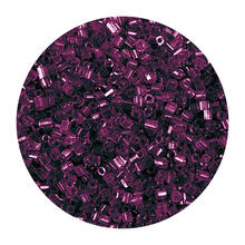 Rocailles-Perlen 2Cut, 2 mm, 14 g, Brombeer mit Silbereinzug