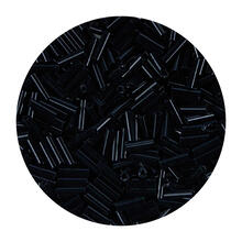 Rocailles-Perlen Stbchen, 6,75 mm, 14 g, Schwarz
