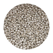 Rocailles-Perlen, 2 mm, 14 g, Silber Metallic