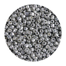 Rocailles-Perlen, 4 mm, 14 g, Silber Metallic