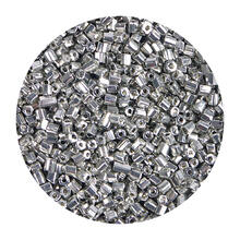 Rocailles-Perlen 2Cut, 2 mm, 14 g, Silber Metallic