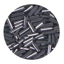 Rocailles-Perlen Stbchen, 6,75 mm, 14 g, Altsilber