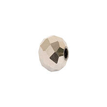 Glasschliff-Diskus Perle, 6 mm, 12 Stk, Silber