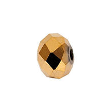 Glasschliff-Diskus Perle, 6 mm, 12 Stk, Gold