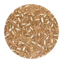 Rocailles-Perlen, 3,1 mm, 14 g, Rosa mit Silbereinzug