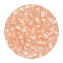 Rocailles-Perlen, 4 mm, 14 g, Rosa mit Silbereinzug
