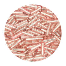 Rocailles-Perlen Stbchen, 6,75 mm, 14 g, Rosa Irisierend