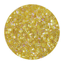 Rocailles-Perlen 2Cut, 2 mm, 14 g, Gelb Irisierend