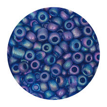 Rocailles-Perlen, 4 mm, 14 g, Royalblau Irisierend