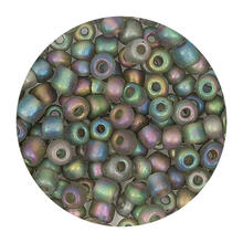 Rocailles-Perlen, 4 mm, 14 g, Mint Irisierend Matt