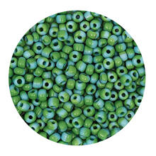 Rocailles-Perlen, 3,1 mm, 14 g, Grn-Blau