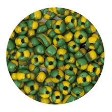 Rocailles-Perlen, 4 mm, 14 g, Grn-Gelb