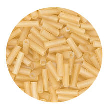 Rocailles-Perlen Stbchen, 6,75 mm, 14 g, Beige Irisierend Matt