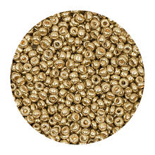 Rocailles-Perlen, 2 mm, 14 g, Gold Metallic
