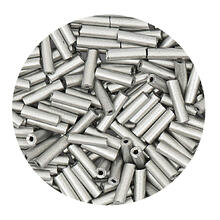 Rocailles-Perlen Stbchen, 6,75 mm, 14 g, Grau
