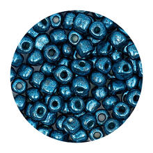 Rocailles-Perlen, 4 mm, 14 g, Silber-Blau