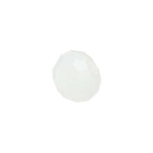 Glasschliff-Diskus Perle, 6 mm, 12 Stk, Wei Milchig