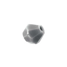 Glasschliff-Perlen Raute, 6 mm, 12 Stk, Grau Opak