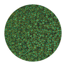 Rocailles-Perlen Itoshii, 2,2 mm, 12 g, Grn-Gelb Matt