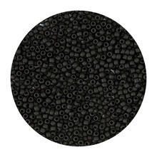 Rocailles-Perlen Itoshii, 2,2 mm, 12 g, Schwarz Opak Matt