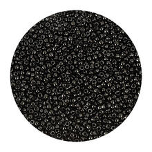 Rocailles-Perlen Itoshii, 2,2 mm, 12 g, Schwarz Opak