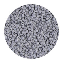 Rocailles-Perlen Itoshii Tube, 2 mm, 7 g, Hellgrau Opak