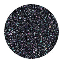 Rocailles-Perlen Itoshii Tube, 2 mm, 7 g, Blau-Grau Regenbogen