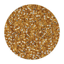 Rocailles-Perlen Itoshii Tube, 2 mm, 7 g, Gold Transparent