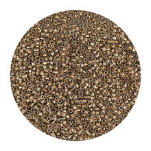 Rocailles-Perlen Itoshii Tube, 2 mm, 7 g, Gold Dunkel Transparent