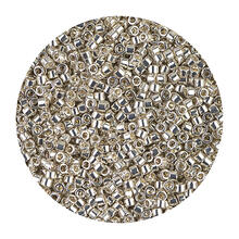 Rocailles-Perlen Itoshii Tube, 2 mm, 7 g, Silber Metallic