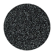 Rocailles-Perlen Itoshii Tube, 2 mm, 7 g, Dunkelgrau Metallic