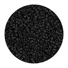 Rocailles-Perlen Itoshii Tube, 2 mm, 7 g, Schwarz Opak Matt