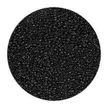 Rocailles-Perlen Itoshii Mini, 1,5 mm, 10 g, Schwarz Opak