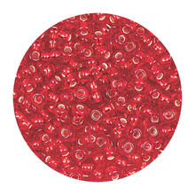 Rocailles-Perlen Itoshii, 2,6 mm, 17 g, Dunkelrot mit Silbereinzug