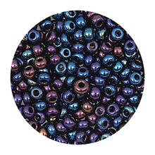 Rocailles-Perlen Itoshii, 2,6 mm, 17 g, Blau Irisierend Grn