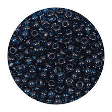 Rocailles-Perlen Itoshii, 2,6 mm, 17 g, Dunkelblau Transparent