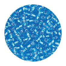 Rocailles-Perlen Itoshii, 2,6 mm, 17 g, Blau mit Silbereinzug