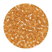 Rocailles-Perlen Itoshii, 2,6 mm, 17 g, Gelb mit Silbereinzug