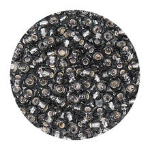 Rocailles-Perlen Itoshii, 2,6 mm, 17 g, Grau mit Silbereinzug
