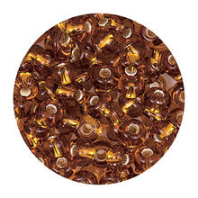 Rocailles-Perlen Itoshii, 4,5 mm, 17 g, Gold Transparent mit Silbereinzug