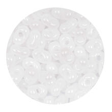 Rocailles-Perlen Itoshii Farfalle, 3,2 x 6,5 mm, 17 g, Transparent Opak