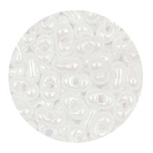 Rocailles-Perlen Itoshii Farfalle, 3,2 x 6,5 mm, 17 g, Wei Perlmutt