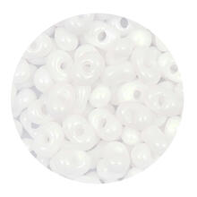 Rocailles-Perlen Itoshii Farfalle, 3,2 x 6,5 mm, 17 g, Wei Opak
