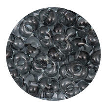 Rocailles-Perlen Itoshii Farfalle, 3,2 x 6,5 mm, 17 g, Grau Transparent