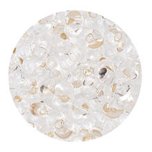 Rocailles-Perlen Itoshii Farfalle, 3,2 x 6,5 mm, 17 g, Transparent mit Silbereinzug