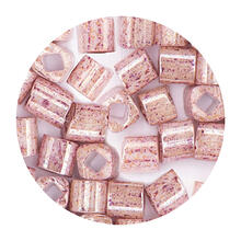 Rocailles-Wrfel-Perlen Itoshii Cube, 3 x 3 mm, 6 g, Marmor Rosa
