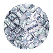 Rocailles-Wrfel-Perlen Itoshii Cube, 3 x 3 mm, 6 g, Marmor Trkis